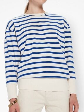 SCOTCH & SODA Blue White Striped Lace Up Tie Sweater M